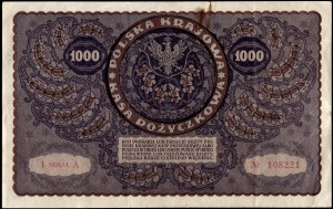 Poland. 1919 1000 Marek I Serja A