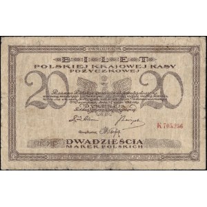 Poland. 1919 20 Marek Prefix K z przecinkiem, rzadka