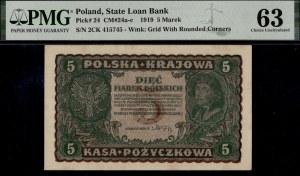 Poland. 1919 5 Marek II Serja CK