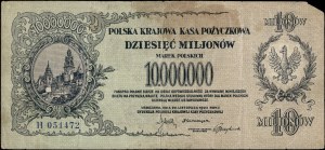 Poland. 1923 10 Mln Marek Prefix H