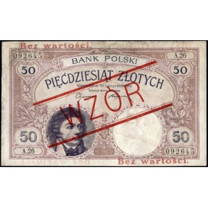 Poland. 1919 50 Zlotych Prefix A.26 WZOR