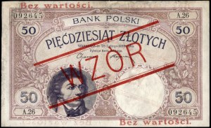 Poland. 1919 50 Zlotych Prefix A.26 WZOR