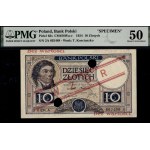 Poland. 1924 10 Zlotych II EM. A WZOR Specimen