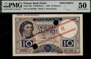 Poland. 1924 10 Zlotych II EM. A WZOR Specimen