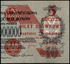 Poland. 1924 5 Groszy Prawa strona