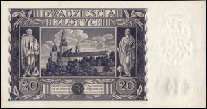 Poland. 1936 20 Zlotych Prefix AJ