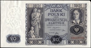Poland. 1936 20 Zlotych Prefix AR