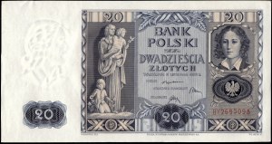 Poland. 1936 20 Zlotych Prefix BY
