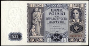 Poland. 1936 20 Zlotych Prefix BY