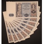 Poland. 1936 20 Zlotych Prefix BZ 10pcs consecutive
