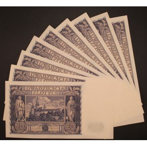 Poland. 1936 20 Zlotych Prefix BZ 10pcs consecutive