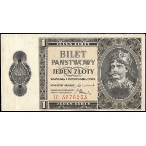 Poland. 1938 1 Zloty Prefix IB