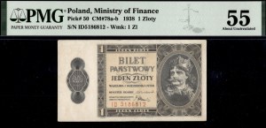 Poland. 1938 1 Zloty Prefix ID
