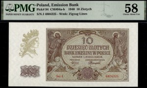 Poland. 1940 10 Zlotych Prefix J
