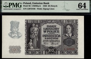 Poland. 1940 20 Zlotych Prefix L