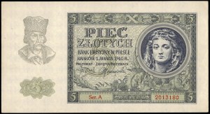 Poland. 1940 5 Zlotych Prefix A