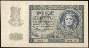Poland. 1940 5 Zlotych Prefix B