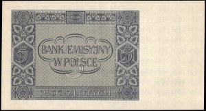 Poland. 1940 5 Zlotych Prefix B