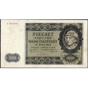 Poland. 1940 500 Zlotych Prefix B