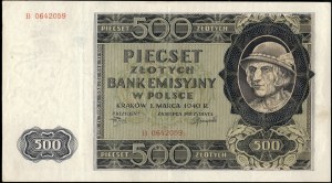 Poland. 1940 500 Zlotych Prefix B