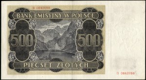 Poland. 1940 500 Zlotych Prefix B