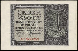 Poland. 1941 1 Zloty Prefix AF