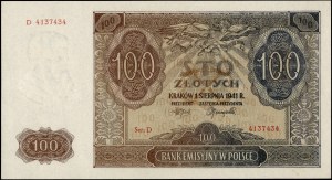 Poland. 1941 100 Zlotych Prefix D