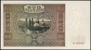 Poland. 1941 100 Zlotych Prefix D