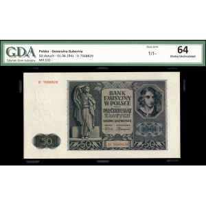 Poland. 1941 50 Zlotych Prefix D