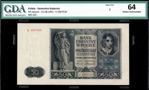 Poland. 1941 50 Zlotych Prefix E