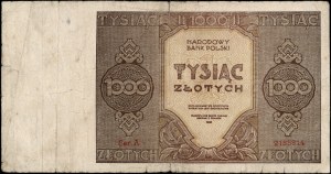 Poland. 1945 1000 Zlotych Prefix A