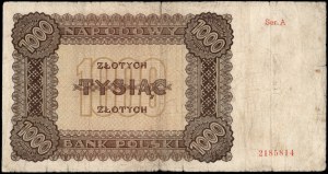 Poland. 1945 1000 Zlotych Prefix A