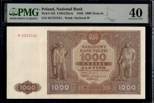 Poland. 1946 1000 Zlotych Prefix M