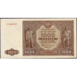 Poland. 1946 1000 Zlotych Prefix R duze