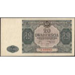 Poland. 1946 20 Zlotych Prefix A