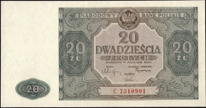 Poland. 1946 20 Zlotych Prefix E