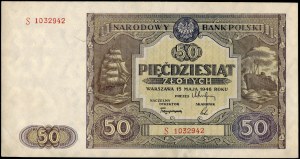 Poland. 1946 50 Zlotych Prefix S