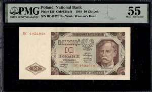 Poland. 1948 10 Zlotych Prefix BC