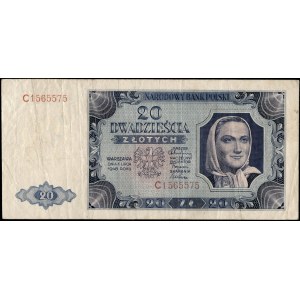 Poland. 1948 20 Zlotych Prefix C