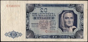 Poland. 1948 20 Zlotych Prefix C