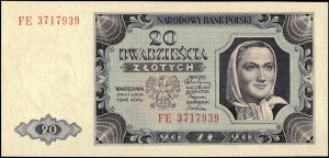 Poland. 1948 20 Zlotych Prefix FE