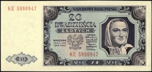 Poland. 1948 20 Zlotych Prefix KE