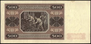 Poland. 1948 500 Zlotych Prefix AU Scarce