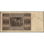 Poland. 1948 500 Zlotych Prefix C rzadka seria jednoliterowa