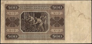 Poland. 1948 500 Zlotych Prefix C rzadka seria jednoliterowa