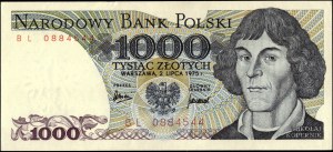 Poland. 1975 1000 Zlotych Prefix BL