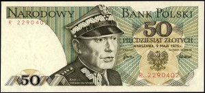 Poland. 1975 50 Zlotych Prefix R