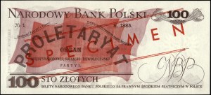 Poland. 1976 100 Zlotych WZOR Specimen Prefix AK