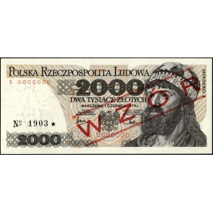 Poland. 1979 2000 Zlotych Prefix wzor