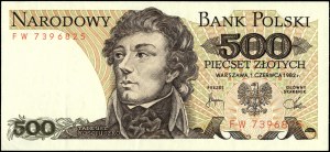 Poland. 1982 500 Zlotych Prefix FW
